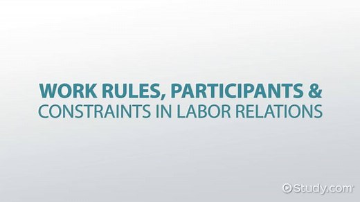 Work Rules, Participants & Constraints in Labor Relations