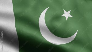 Flag Of Pakistan - Pakistan Flag High Detail - National flag Pakistan wave Pattern loopable Elements - Fabric texture and endless loop - Seamless loop - Highly Detailed Flag - The flag of fluttering