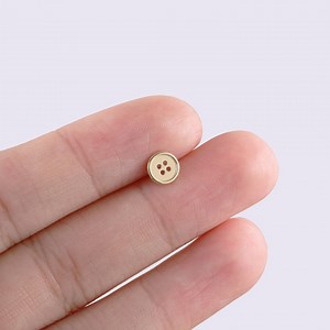14k Solid Gold Tiny Button Stud Earring, Button Helix Cartilage Tragus Push Back, Earlobe Labret Everyday Wear Piercing Threadlesss Push Pin - Etsy