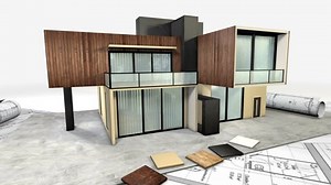 construction from a house in 3D animation