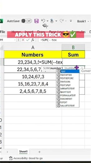 Sum in Excel by Using Textsplit function #excel #exceltips #exceltricks #learnexcel #excelhacks