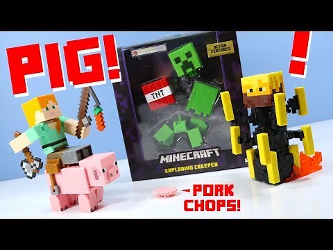 Minecraft Survival Mode Toys Spinning Blaze & Saddled Pig Mattel