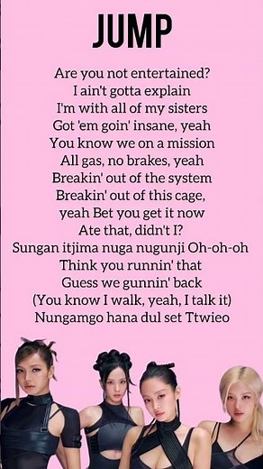 Jump - Blackpink Song (Lyrics) #kpop #idol #blackpink #song #jump #lyrics #viral #trending #shorts