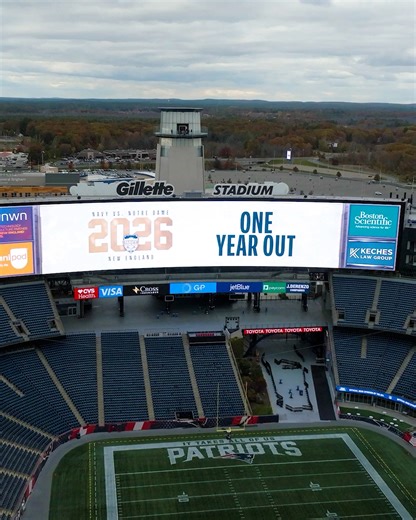276K views · 1.5K reactions | One year to go until Navy-Notre Dame comes to Gillette Stadium for the first time! | Gillette Stadium | Facebook