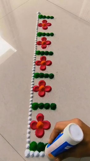 78K views · 276 reactions | Beautiful border rangoli designs for beginners # attractive rangoli designs | Hindi m suvichar | Facebook