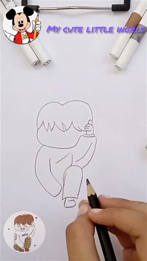 cute animated V #mycutelittleworld #bts #Taehyung #drawsocute #drawing