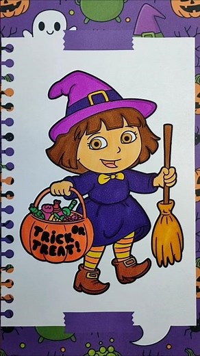 Coloring Dora Halloween | Dora Coloring Pages | Fun Art for Kids