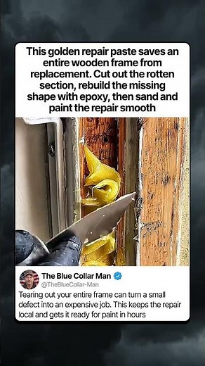 THIS GOLDEN EPOXY CAN REBUILD ROTTEN WOOD INSTEAD OF REPLACING IT