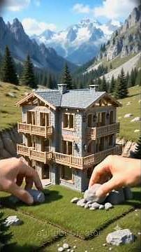 Miniature Mountain Resort Construction 🏔️ | Tiny Vacation Paradise Build Timelapse#shorts