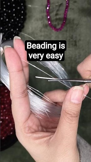 How to cut your fishing wire for beading bags #beads #beadedbag #youtubeshorts