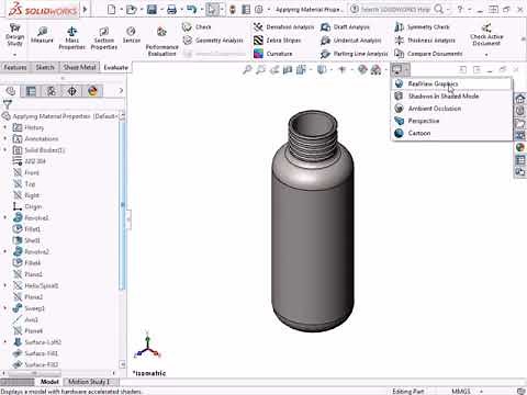 🔴 Applying Material Properties SOLIDWORKS