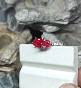 Princess Cut Ruby Ring: 925 Sterling Silver, Wedding Ring Engagement Gift Proposal Gift - Etsy
