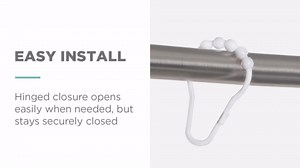 Zenna Home Roller Glide Shower Curtain Rings, Heavy Duty Plastic Shower Hooks with Smooth Gliding Design, Set of 12, White
