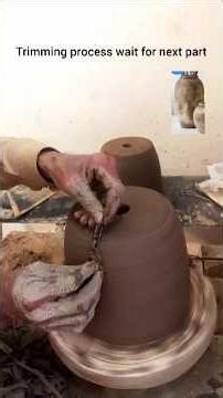 Making a Vase Part 2 | Satisfying Pottery Trimming on a Traditional Foot Wheel #pottery #asmr