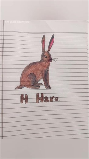 How to draw hare #art #drawing #using cheap pencil colors #A to Z animal drawing challenge