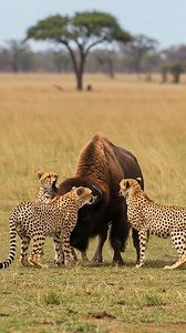 A big Bison Vs Few Leopard #wildlife #animals #wildanimals #bison | Chhoy KimHouy