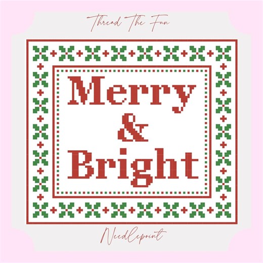 Christmas Needlepoint Chart | 13 Mesh PDF Pattern | Pillow Design - Etsy