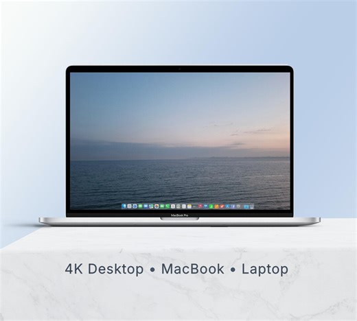 4K Desktop Wallpaper Set, Serene Ocean Horizon, MacBook & Laptop Wallpaper, Soft Sky Background, Moody Sea (digital Download) - Etsy UK