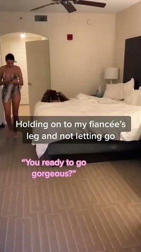 holding on to my fiancée’s leg and not letting go prank #shorts
