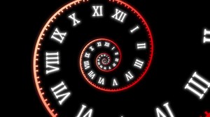 Download Time Travel Spiral Clock Animation Looped Background. Infinity Concept Of Time Travel 4K Resolution for free