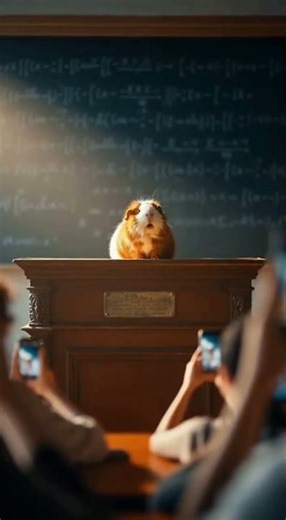 Let the purrfessor begin.POV: Your Advanced Math Professor is a tiny Guinea Pig 🐹🎓