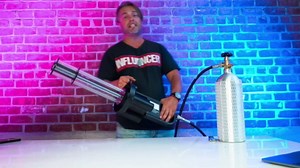 CO2 Cannon Smoke Machine, LED CO2 Blaster with RGB Lights, Handheld CO2 Fog Machine Stage Effect Equipment with Hose for Stage Events Nightclub Wedding Party DJ Concert 1Pack