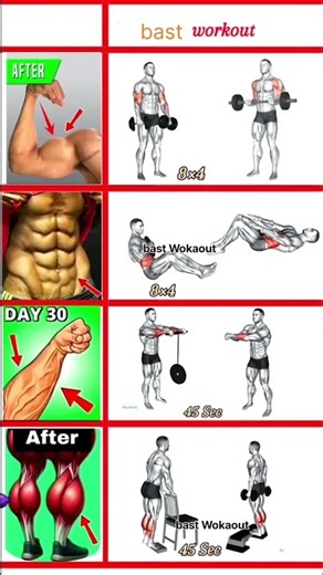 🔥Full Body Home Workout Biceps, Abs,Forearms & Calves #backworkout #sidesplits #easystretch #lunges