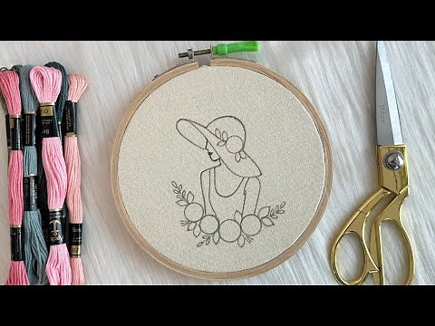Stunning Girl Embroidery with Painting 🥰 Easy & Beautiful Hand Embroidery Tutorial for Beginners