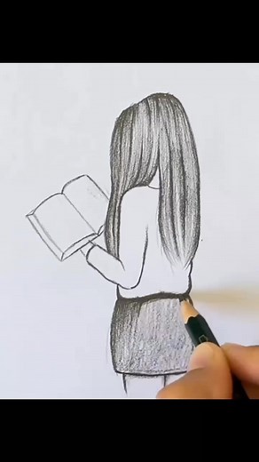 How to Draw a Girl Reading Book | Pencil Sketch Drawing Tutorial