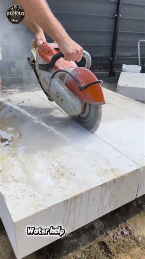 Cutting Concrete Slab with Stihl Saw #concretecutting #construction #diy