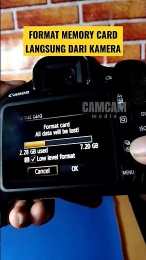 FORMAT MEMORY CARD LANGSUNG DI KAMERA DSLR || #tutorialcamera #shorts