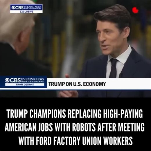 DOKOUPIL: The CEO of Ford said he's got 5,000 open mechanic job. He can't find people TRUMP: That's a good thing, Tony. That means it's vibrant. You're gonna have a thing called robots. | The Resistance
