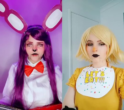 #duet w/ @baguettebunny87 ok then😳 #bonnie#bonniecosplay#fnaf#fnafcosplay#fivenightsatfreddys#foryou#fyp#viral#cosplay#chica#chicacosplay