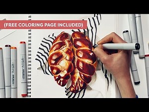 Get Started With Copic Markers: Draw With Me In Real Time | Free Coloring Page