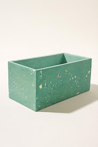 Terrazzo Planter Rectangular Pink & Ocher - Minimalist Design Flower Pot - Handmade Cache-pot L19cm - Etsy