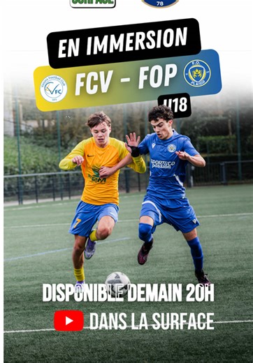 🎥⚽ Match au sommet. Voisins FC 🆚 FO Plaisir 🏆 U18 D1 – Duel pour la première place De l’intensité. Du suspense. Des réactions à chaud. Une nouvelle génération prête à tout. 🔥 NOUVEAU FORMAT EN IMMERSION Plus complet. Plus proche du terrain. Plus vrai que jamais. ⏰ Rendez-vous demain à 20h. #DansLaSurface #Immersion #FootballAmateur #U18 #FootballIDF @fop @Voisins Football Club