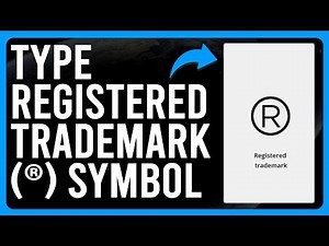 How to Get the R Symbol (How to Type the Registered Trademark (®) Symbol)