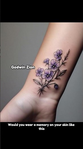February Birth Flower Tattoo Tribute | Violet Tattoo Meaningful Ink #shorts