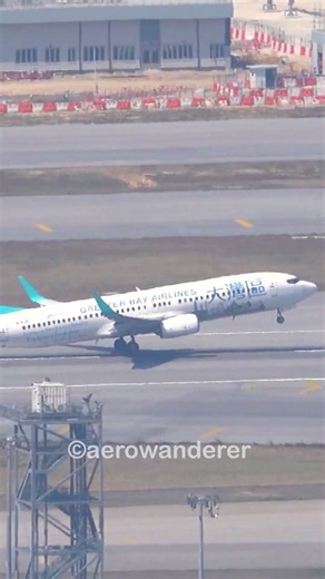 GREATER BAY AIRLINES B737-800 takeoff at Hong Kong Airport #shorts #aviation #plane #takeoff #b737