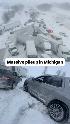 Severe winter conditions caused a 100-vehicle pileup on a Michigan interstate, shutting down traffic for hours. Incidents like this show how quickly icy roads and low visibility can turn dangerous. Extra caution, slower speeds, and more following distance can make all the difference in winter driving safety. #news #traffic #snowstorm