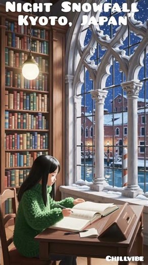 Snowy Library Ambience – Lo-Fi Relaxing Study Music for Focus & Calm #chillvibe #lofi