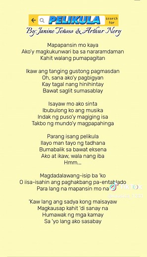 Musicvibes (@myusicvibes) - Pelikula (Janine Tañoso & Arthur Nery) Lyrics, Music, Creator