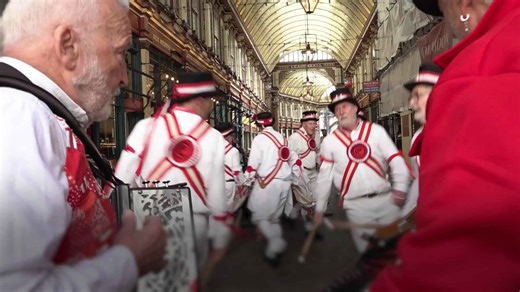 Morris dancing takes over a London market for St George’s Day