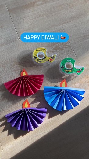 15K views | Wishing you a fun and festive Diwali!  Make the #FestivalofLights a family affair with this simple DIY paper diya craft 杖 #diwali #diwalidecorations #diwalicelebration #scotchbrand #scotchtape | Scotch | Facebook