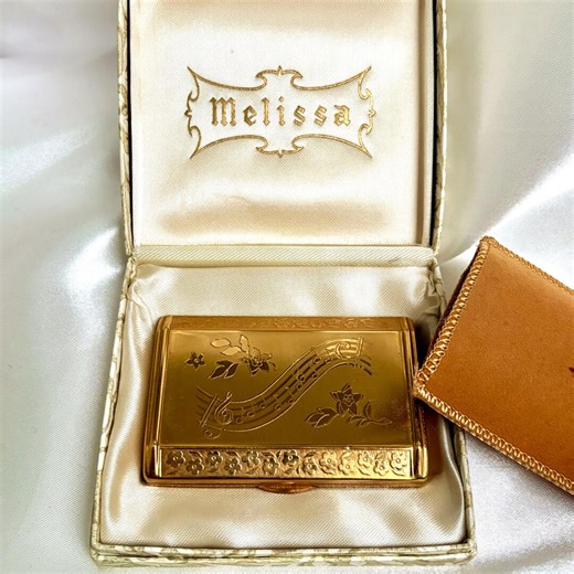Vintage Melissa Musical Powder Compact With Photo Frame. Unused and Fully Working - Etsy