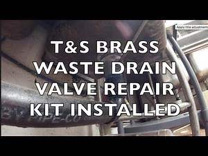 T&S BRASS WASTE VALVE DRAIN REPAIR KIT INSTALLED