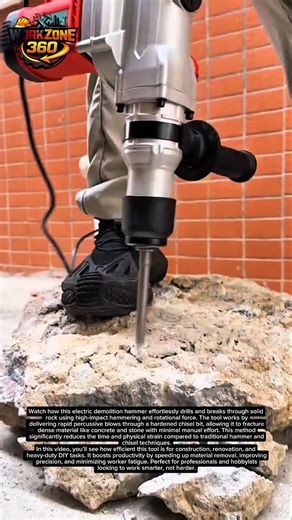 EXTREME POWER! Breaking Solid Rock with Electric Jackhammer in Seconds ⚡