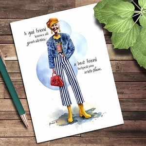 Note Card, Blank Greeting Card, Computer Art, Granny Best Friends - Etsy Canada