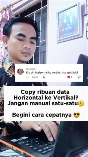 How to Copy Horizontal Data to Vertical in Excel #excel #msexcel #exceltutorial #shorts #feed