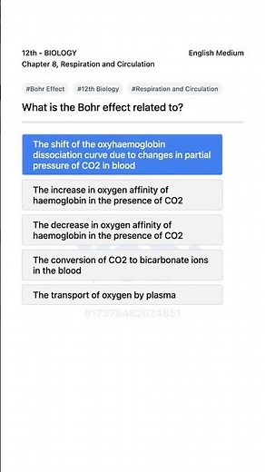 Bohr Effect Explained 12th Biology Respiration and Circulation